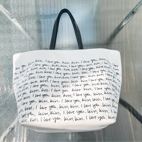 Kate Spade Sold Out Heart It Penelope White Canvas Tote Bag Sweet - Picture 3 of 15